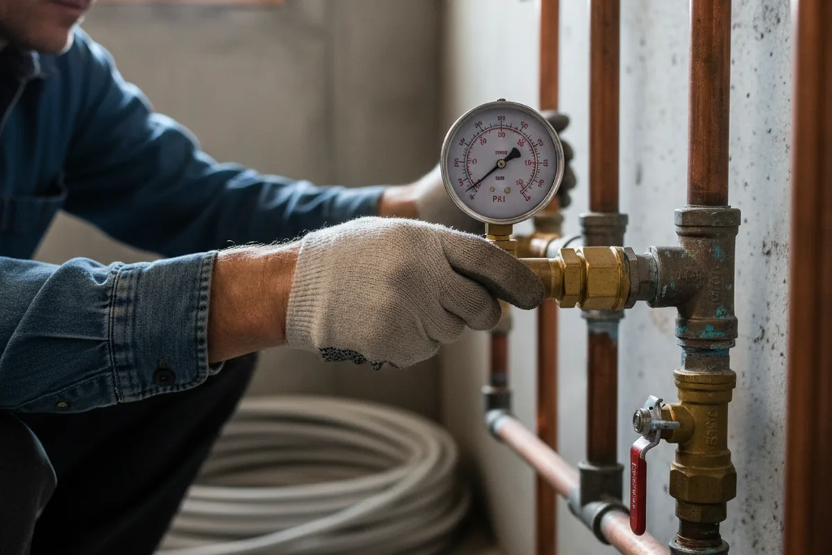 Pressure testing a repaired line during Water Line Repair in Oviedo
